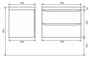 Тумба под раковину Uperwood Tanos 70 см, подвесная, белая/графит в Воткинске - votkinsk.mebel24.online | фото 6