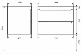 Тумба под раковину Uperwood Tanos 70 см, подвесная, черная матовая в Воткинске - votkinsk.mebel24.online | фото 6