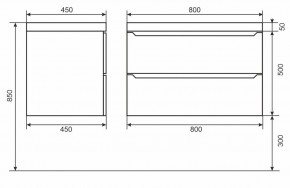 Тумба под раковину Uperwood Tanos 80 см, подвесная, белая/графит в Воткинске - votkinsk.mebel24.online | фото 6