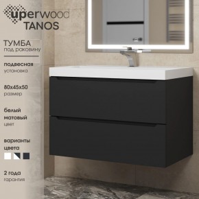 Тумба под раковину Uperwood Tanos 80 см, подвесная, черная матовая в Воткинске - votkinsk.mebel24.online | фото 3