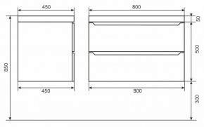 Тумба под раковину Uperwood Tanos 80 см, подвесная, черная матовая в Воткинске - votkinsk.mebel24.online | фото 6